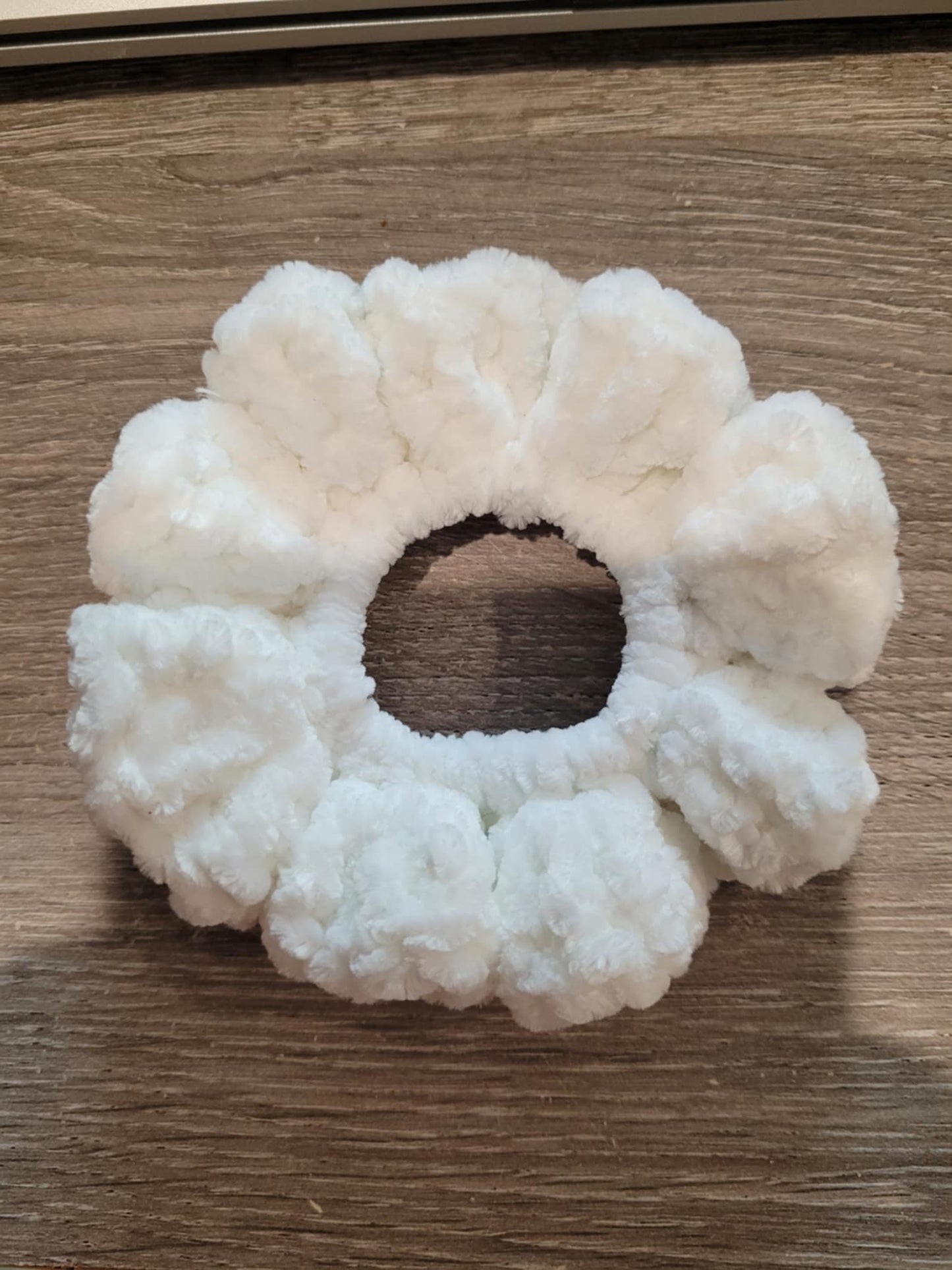 Crochet White Scrunchie