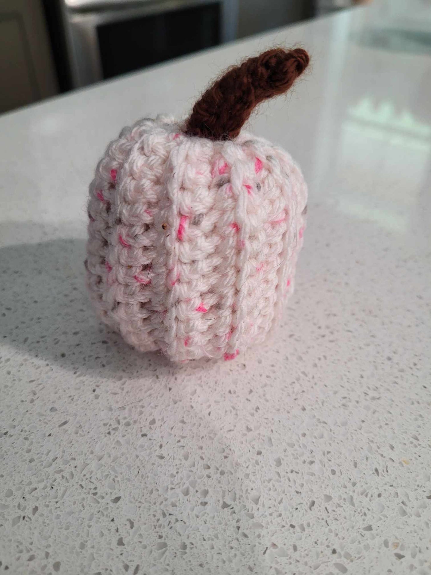 Crochet Pink and White Pumpkin