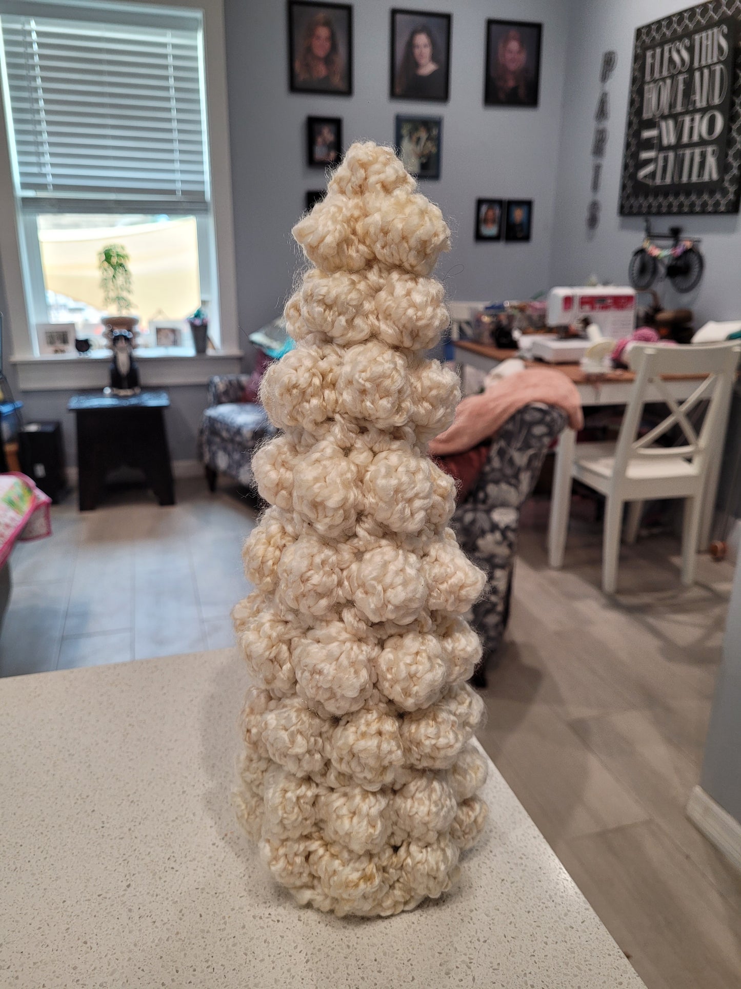 Snowy Christmas Tree Wine Bottle Cover
