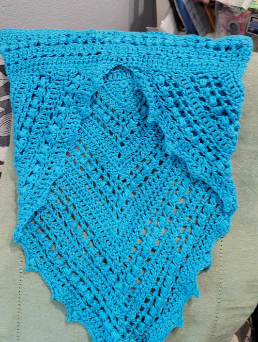Crochet Cowl Bright Blue